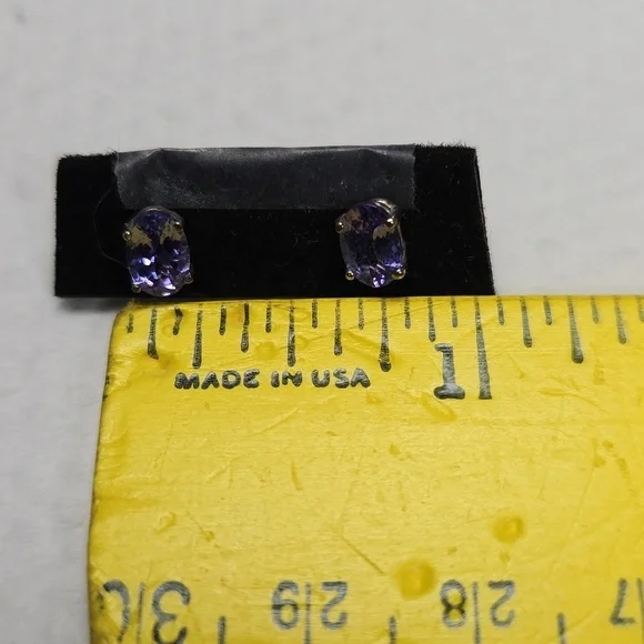 HOST PICK. 1ct Tanzanite Oval Sterling Silver Stud Earrings. 7mmx5mm - Picture 2 of 5